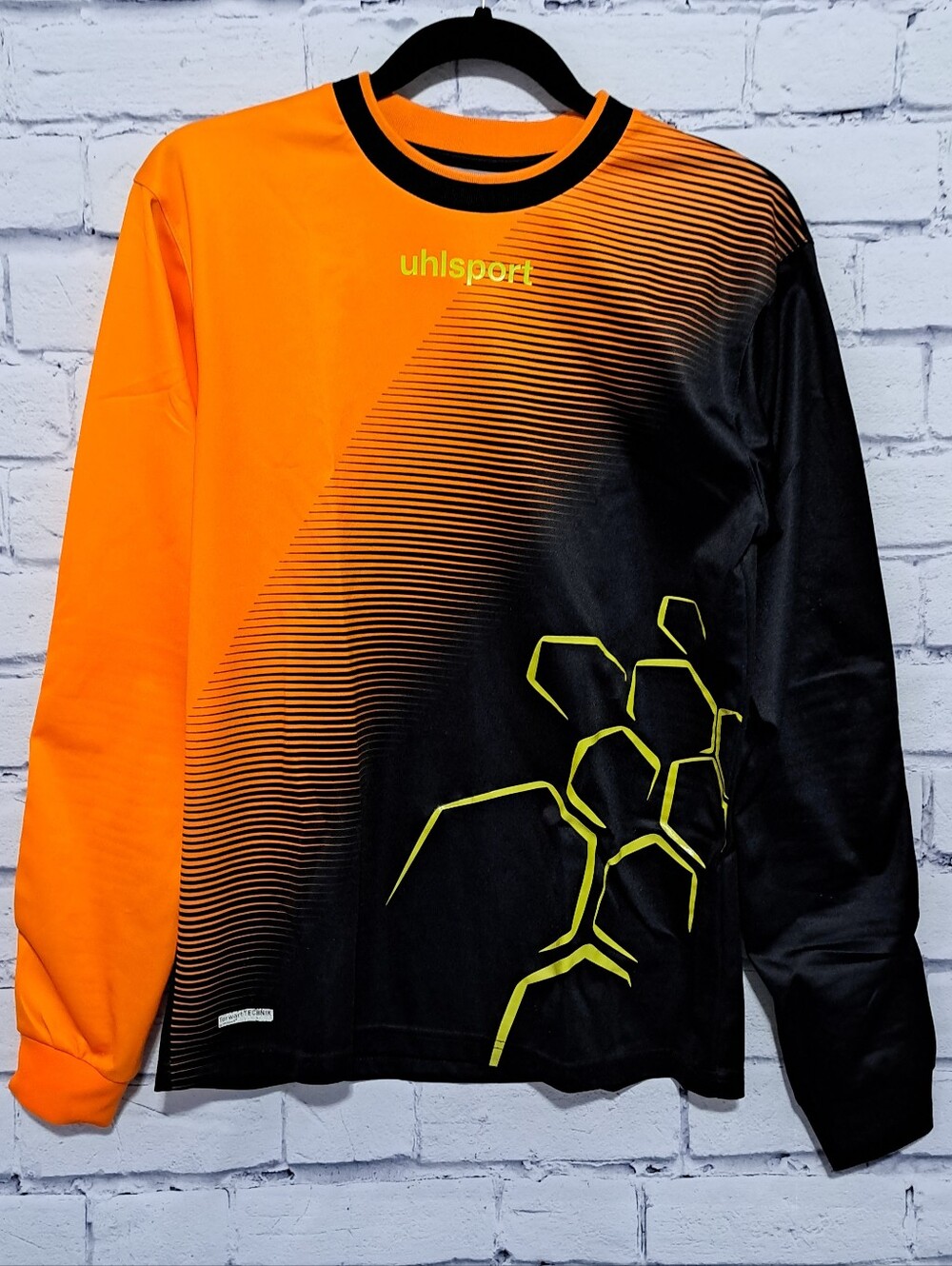 UHLSPORT Torwart TECHNIK Long Sleeve Orange Black Goalkeeper Jersey Small